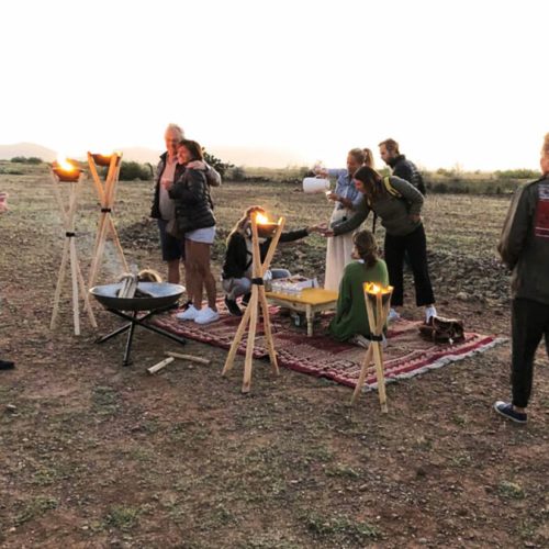 Bivouac café matinal chez Maroc Montgolfière - Hot Air Balloon Marrakesh morning coffee